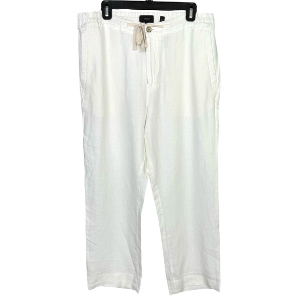 Vince Men's Cream Lightweight Hemp Pant Chinos Beach Resortwear - Picture 3 of 12